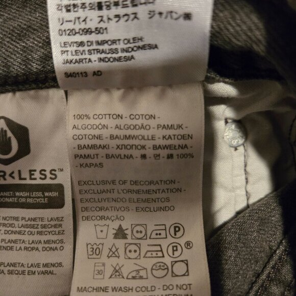 Levi's 501 Cutoff Jean Shorts Eat Your Words Gray Wash 28 - Picture 4 of 5